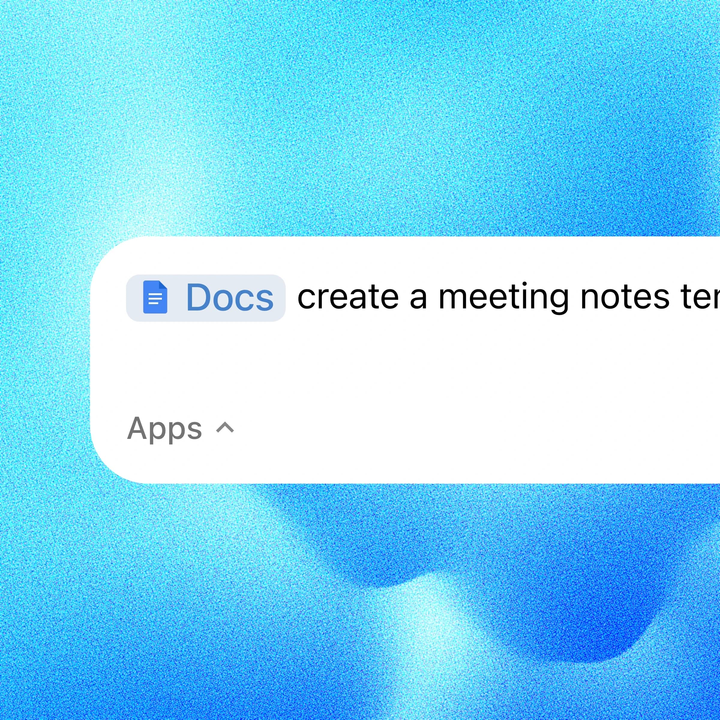 SurfBuddy's Google Docs AI Agent, prompt: create a meeting notes template
