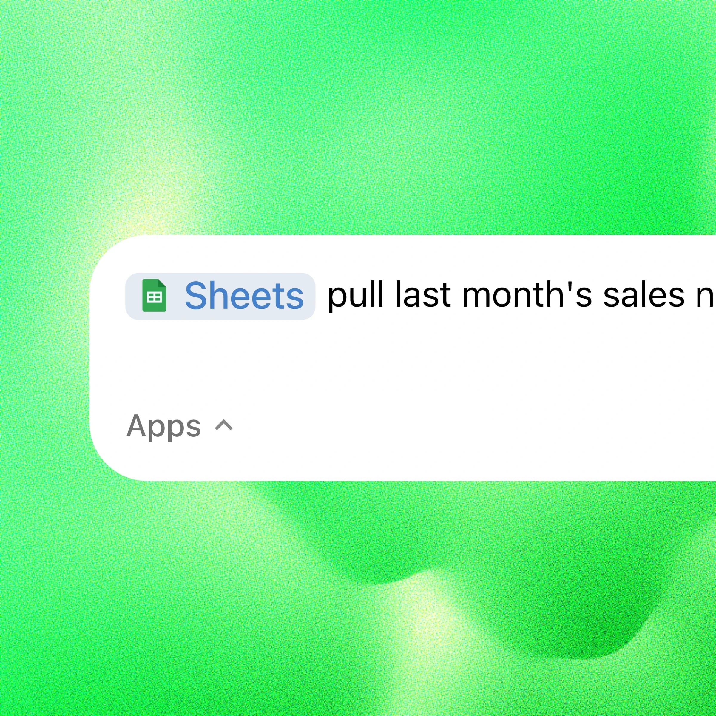 SurfBuddy's Google Sheets AI Agent, prompt: pull last month's sales numbers